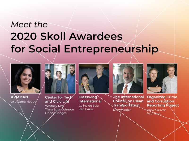 2020 Skoll Awardees for Social Entrepeneurship graphic