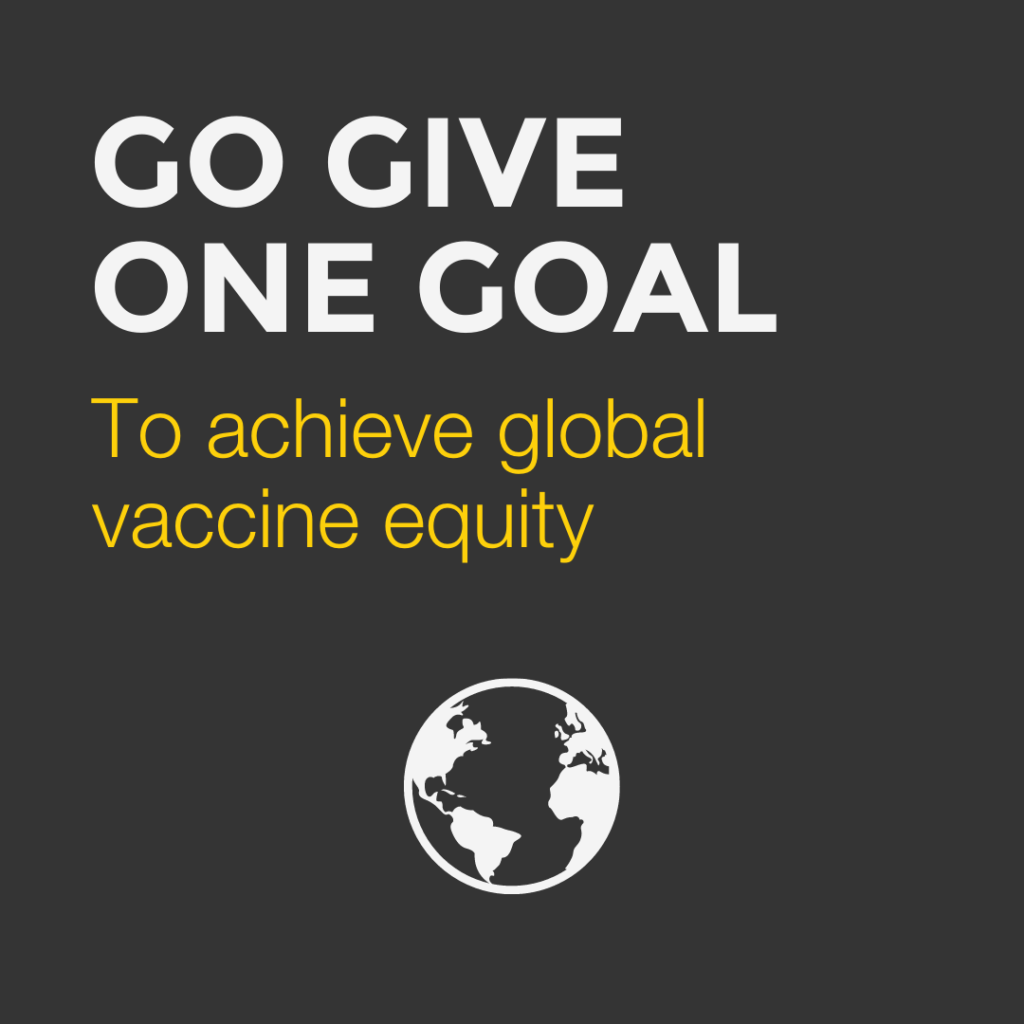 Go Give One works toward global vaccine equity.