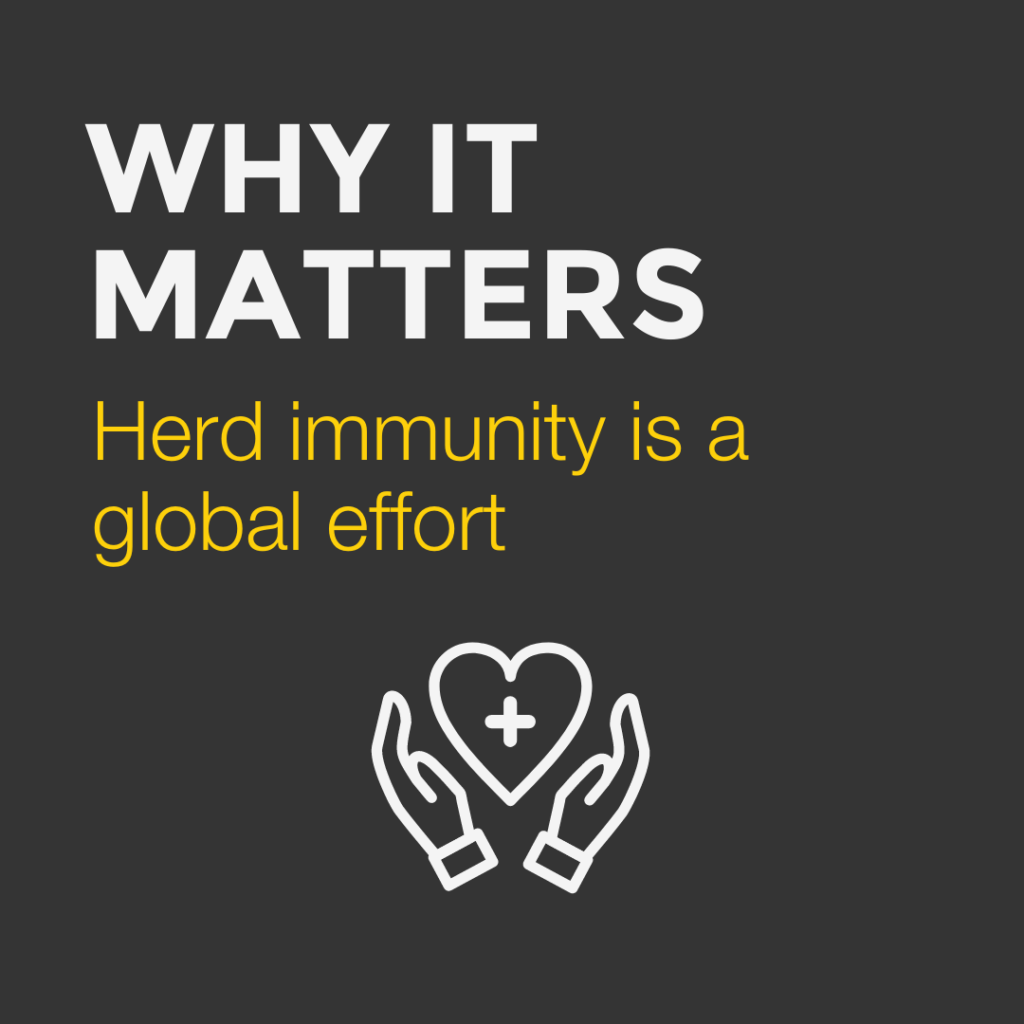 Vaccine equity can help us achieve herd immunity.